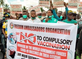 Group Protest Against Compulsory COVID-19 Vaccines, Insecurity In Edo