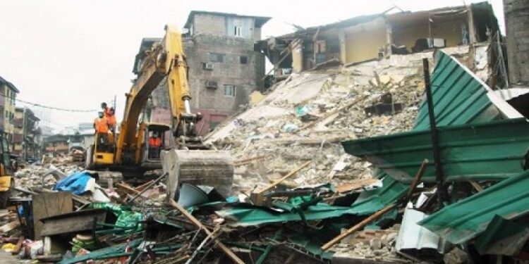 BREAKING: Another Building Collapses In Lagos, Many Feared Dead, Trapped