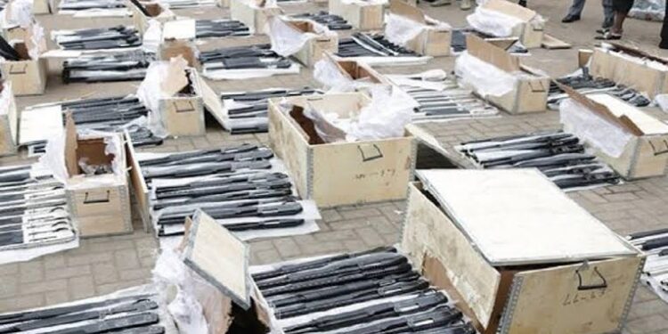 BREAKING: Container-Load Of Guns Intercepted In Lagos