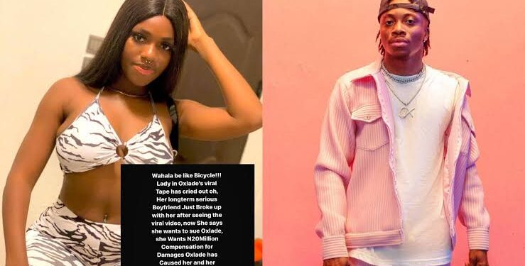 Lady In Oxlade’s Video Reportedly Sues Singer After She Got Dumped