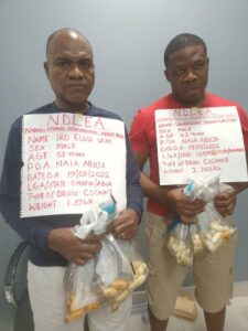How Two Drug Dealers Excrete 165 Wraps Of Cocaine In Custody After Arrest — NDLEA(Photos)