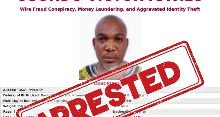 US Reacts As EFCC Arrests Notorious Nigerian Fraudster On FBI Wanted List After 4years On The Run