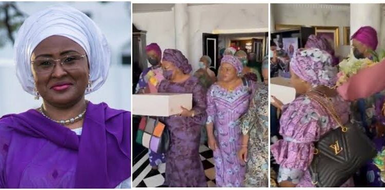 Trending Video Of Nigerian Governors’ Wives In Dubai Presenting Cake To Aisha Buhari That Angered Nigerians