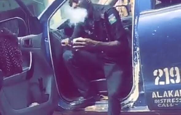 Police Officer Caught Smoking Weed In Lagos, IGP Reacts