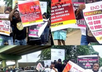 EFCC Reacts As Youths Protest Against Arrest, Raid Of Yahoo Boys