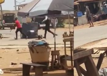 BREAKING: Police Open Fire On Youths Protesting Fuel, Naira Scarcity In Ogun(Video)