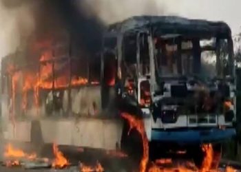 BREAKING: Sudan Crisis: Bus Conveying Stranded Nigerian Students On Fire