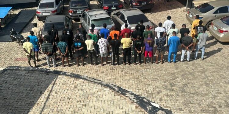FULL LIST: EFCC Arrests 37 Yahoo Boys In Oyo, Recovers Several Cars, iPhones