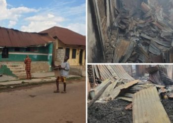 VIDEO: Fire Guts Popular Osun Brothel Where ‘Men Pay N1000 Per C$m’