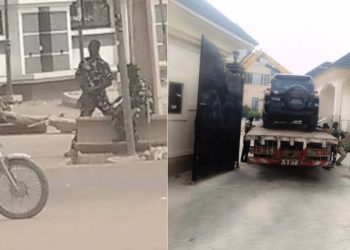 BREAKING: DSS, Police Recover Over 40 Vehicles From Matawalle’s House