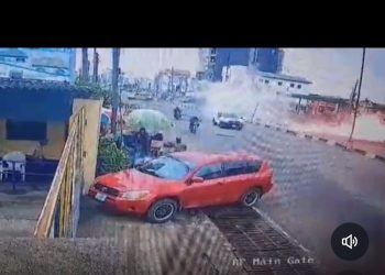 BREAKING: Helicopter Crashes Into Buildings In Lagos, Bursts Into Flames