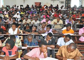 Students inside exam hall