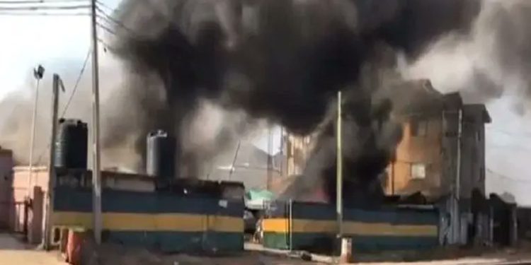 Police station under attack