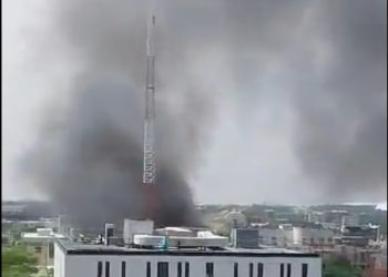 Canadian embassy on fire