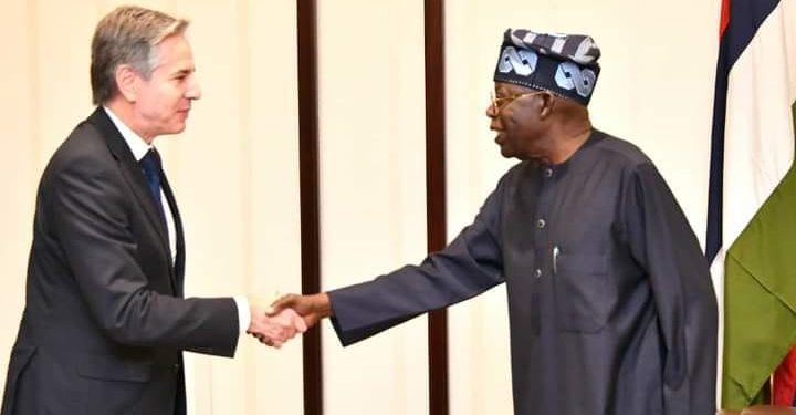 Anthony Blinken and Bola Tinubu In Abuja