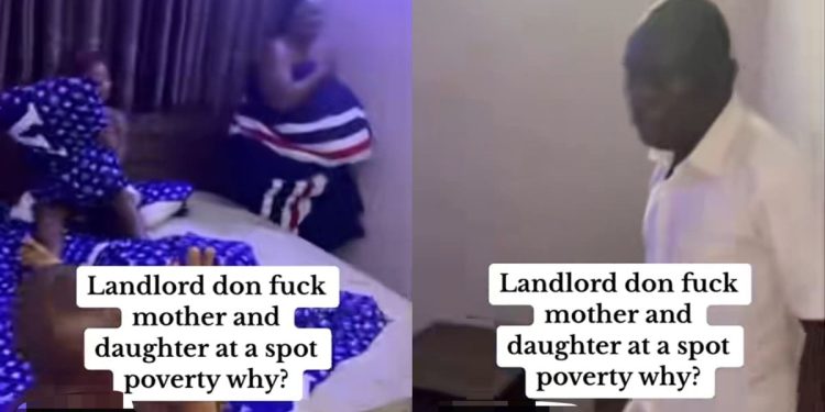 VIDEO: Nigerian Tenant Caught Landlord With His Wife & Daughter On B3d