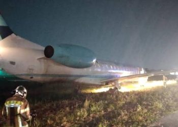BREAKING: Aircraft With 52 Passengers Plunges At Lagos Airport
