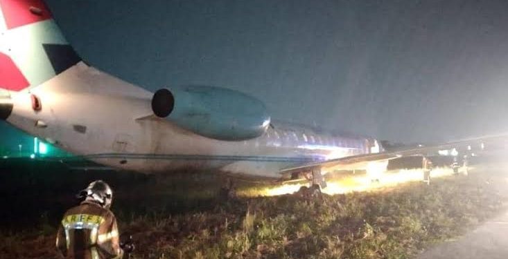 BREAKING: Aircraft With 52 Passengers Plunges At Lagos Airport