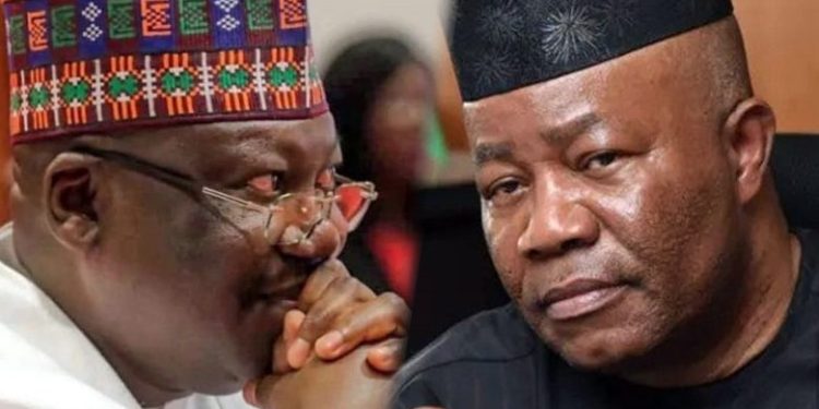 VIDEO: Akpabio & Lawan Engage In Tensed Row During Senate Plenary
