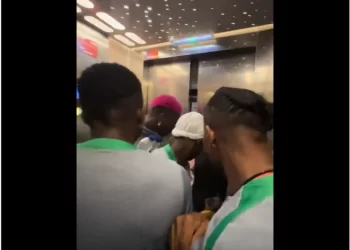 VIDEO: Nigeria's Super Falcons Players Trapped Inside Elevator In France