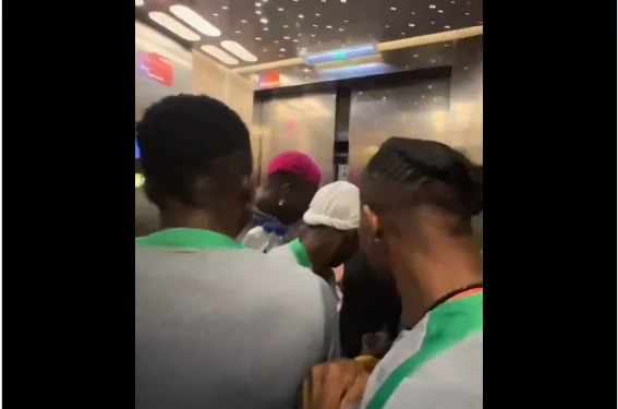 VIDEO: Nigeria's Super Falcons Players Trapped Inside Elevator In France