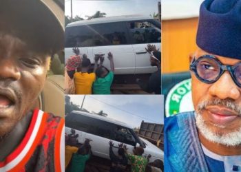 VIDEO: Portable Drags Gov Abiodun After A Bad Road In Ogun Nearly Claims His Life