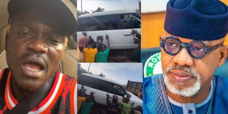 VIDEO: Portable Drags Gov Abiodun After A Bad Road In Ogun Nearly Claims His Life