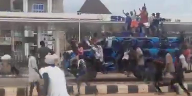 Police Armoured Vehicle Hijacked During Hardship Protests