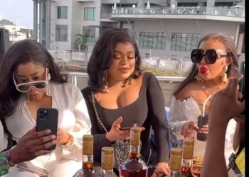 VIDEO: Nigerian Celebrities Storm Boat Cruise For Bobrisky Release Party
